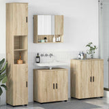 Bathroom Furniture Set 4 pcs Sonoma Oak Engineered wood & Metal 3393005