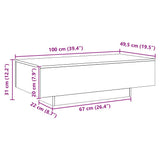 Coffee Table Artisan Oak 100x49.5x31 cm Engineered Wood 856405