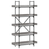 Bookcase 5-Tier Grey Sonoma 100x33x180.5 cm Engineered Wood 837700