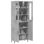 Highboard Concrete Grey 69.5x34x180 cm Engineered Wood 3198229