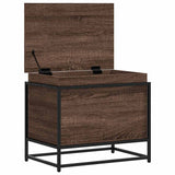 Storage Box with Lid Brown Oak 60x40x51.5 cm Engineered Wood 848798