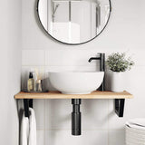 Basin Shelf Wall Mounted Steel and Solid Wood Acacia 3302667