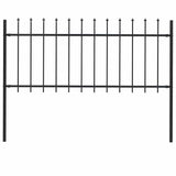 Garden Fence with Spear Top Steel 181x80 cm Black 144924