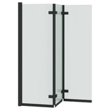 Shower Enclosure Black 130 x 138 cm ESG Glass and Aluminium 42018548