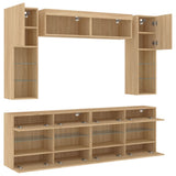 6 Piece TV Wall Cabinet Set with LED Lights Sonoma Oak 3216799