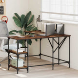 Desk Smoked Oak 139x139x75 cm Engineered Wood 837589