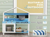 Kids Mud Kitchen Outdoor with Stoves, Sink, Faucet, Storage Shelves, Cookware Accessories for Boys T3398P551666