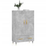 Highboard Concrete Grey 69.5x31x115 cm Engineered Wood 828216