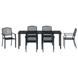 Garden Dining Set 7 pcs Anthracite Powder-Coated Steel 3379308