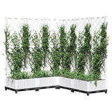 Garden Planter with Trellis White 120x120x121.5 cm PP 153287