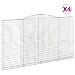 Arched Gabion Baskets 4 pcs 400x30x220/240 cm Galvanised Iron 3146946