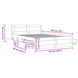 Bed Frame with Headboard without Mattress Smoked Oak 120x190 cm Small Double 3295608