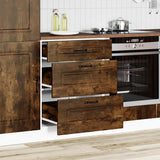 Kitchen Base Cabinet Kalmar Smoked Oak Engineered Wood 854284