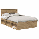 Bed Frame Artisian Oak 120 x 190 cm Solid Pine Wood 3410635