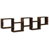 Wall Cube Shelf 5 Compartments Smoked Oak Engineered Wood 859999