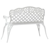 Garden Bench White Cast Aluminium, Cast Iron 108 cm width 317742