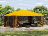Garden Gazebo with Sidewalls 4 x 3 m Yellow Polyester and Steel 900392