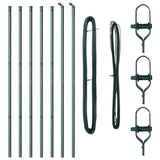 Fence Post 7 pcs Green Steel 42004192