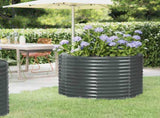 Garden Raised Bed Galvanised Steel 100x100x68 cm Anthracite 319056