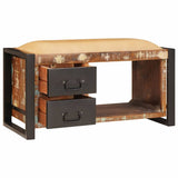 Storage Bench Multicolour 80 x 35 x 40 cm Solid Reclaim wood 4015984