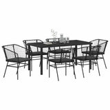 Garden Dining Set 7 pcs Black Poly Rattan 3380908
