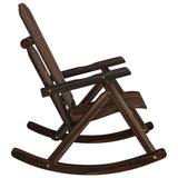 Garden Rocking Chair Burned Wood Finish Solid Spruce Wood Standard 363346