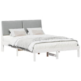 Bed frame White and light grey 140 x 200 cm Solid pine wood 878748