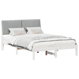 Bed frame White and light grey 150 x 200 cm Solid pine wood 3394377
