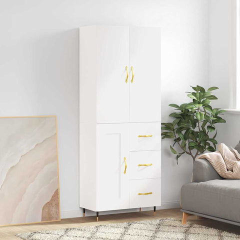 Highboard White 69.5x34x180 cm Engineered Wood 3195995