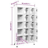 Locker Cabinet White 90x40x180 cm Steel 339820
