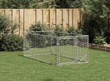 Outdoor Dog Kennel with Door 2x1x1 m Galvanised Steel 4105410