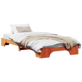 Bed Frame Wax Brown 100 x 200 cm Solid Pine Wood 872877