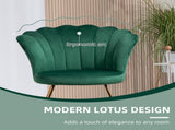 Velvet-Feel Lotus Petal Accent Chair - Green T3398P329865