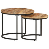 Nesting Tables 2 pcs Rough Mango Wood 337999
