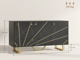 Sideboard Storage Cabinet, Modern Storage Cupboard with Adjustable Shelves and Metal Legs for Living T3398P424915