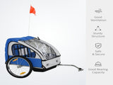 2 Seat Bike Trailer Bicycle wagon for Kids Child Steel Frame Safety Harness Seat Carrier Hitch T3398P348587