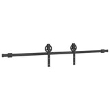 Sliding Door Hardware Kit 200 cm Steel Black 4009725