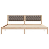 Bed Frame with Headboard Taupe 200 x 200 cm Solid Pine Wood 3394236