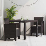 Garden Dining Set 3 pcs Brown Polypropylene 3378678