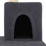 Cat Tree with Sisal Scratching Posts Dark Grey 123 cm 171785