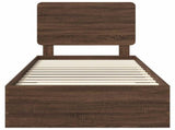 Bed Frame with Headboard Brown Oak 100 x 200 cm Engineered Wood 3412825