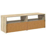 TV Cabinets with LED Lights 2 pcs Sonoma Oak 60x35x40 cm 804416