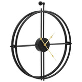 Wall Clock Black Iron 52 cm Decorative Inlays Wall Clock 325171