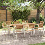 Garden Chair 8 pcs Solid Teak Wood and Stainless Steel 3334850