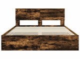 Bed Frame with Drawer Smoked Oak 120 x 190 cm Engineer Wood 3408002
