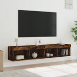 TV Cabinets with LED Lights 2 pcs Smoked Oak 80x30x30 cm 837150