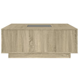 ZNTS Coffee Table with Infinity LED Sonoma Oak 100x100x40 cm 3284044