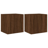 TV Wall Cabinets with LED Lights 2 pcs Brown Oak 40.5x35x40 cm 837259