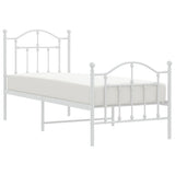 Metal Bed Frame without Mattress with Footboard White 75x190cm 353496