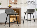 Bar Stools Set of 2, PU Leather Dining Stools with Backrest, Footrest, for Kitchen, Counter, T3398P423560